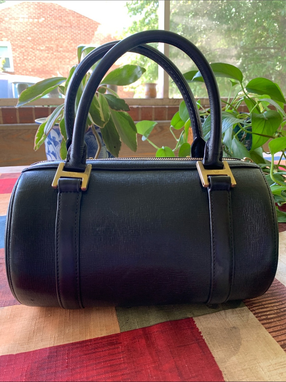 MCM Black Mini Barrel Satchel with Gold Hardware - Picture 2 of 11